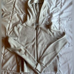 aritzia waffle zip up